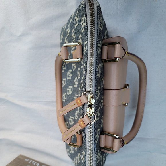 Vintage DOONEY & BOURKE Signature Canvas Domed Tan Top Handle Satchel - Picture 10 of 10